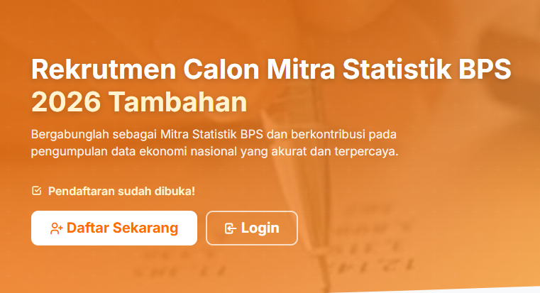 BPS Buka Rekrutmen Mitra Statistik 2026, Peran Penting dalam Sensus Ekonomi Nasional